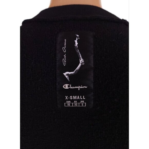 Rick Owens x Champion LS Body Chest Pentagram Sweater XS Black Defect New - Picture 12 of 16